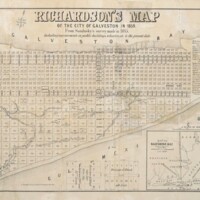 Richardson's map of the city of Galveston in 1859 from Sandusky's survey made in 1845.