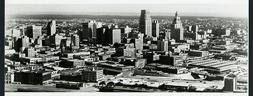1950s Houston skyline