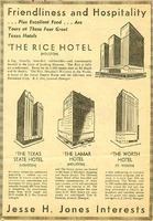 Advertisement for Texas hotels