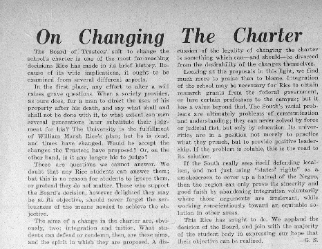 On Changing The Charter