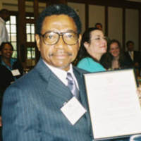 Ted Henderson as featured in news article honoring him as the first African American male to graduate from Rice University
