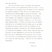 Elizabeth Baldwin Literary Society Letter - January 25, 1984