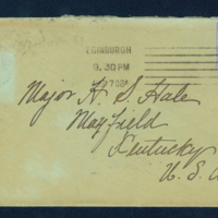 Envelope addressed to Major Hale