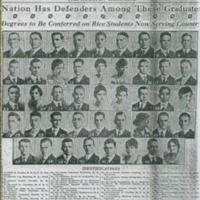 Rice Institute Class of 1917 Commencement newsclippings
