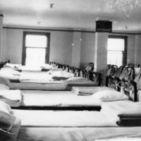 Houston Yacht Club&#039;s Women&#039;s dormitory, third floor, interior view, as converted for use as Coast Guard sleeping quarters during World War II